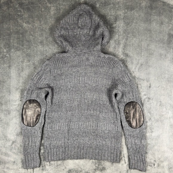 Juicy Couture Maya Hoodie NWT Rare Knit Wool Alpaca Charcoal VTG Sz L Y2K 2000s - Picture 3 of 15